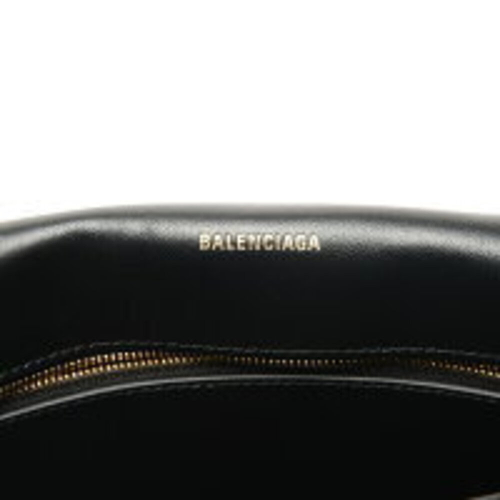 Balenciaga Leather Crushed Clutch Bag Black - Picture 10 of 11
